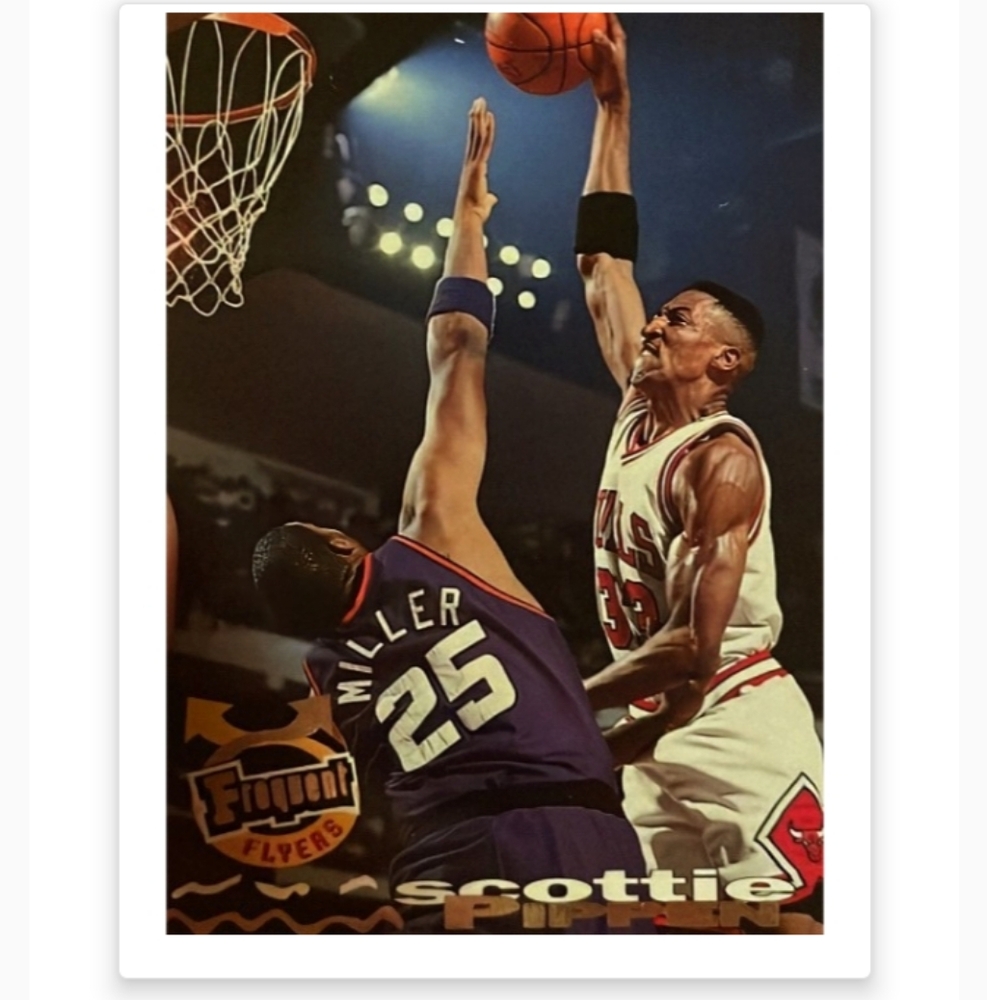 SCOTTIE PIPPEN BULLS vs SUNS ULTRA GLOSSY 8.5x11 (1993) NBA FINALS DUNK💥 POSTER